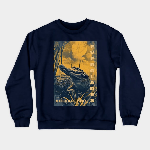 Everglades National Park Vintage Travel  Poster Crewneck Sweatshirt by GreenMary Design